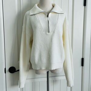 EllandEmm Miller Cable Knit - Half Zip Sweater size small/medium